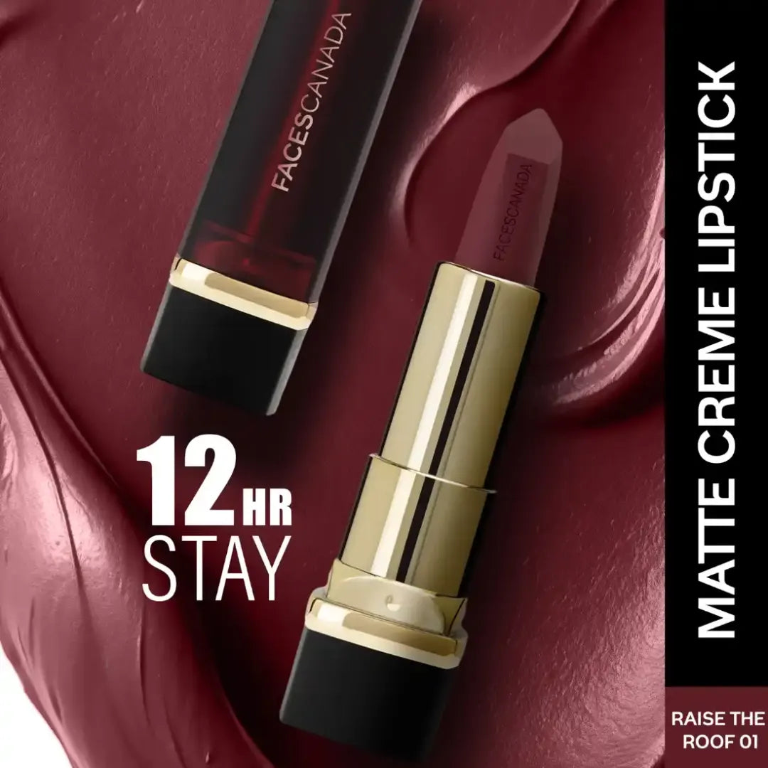 FACESCANADA Comfy Matte Creme Lipstick , 4.2G | Long Stay | Creamy Matte Finish | Intense Color | Super Hydrating & Nourishing | Single Stroke Smooth Application