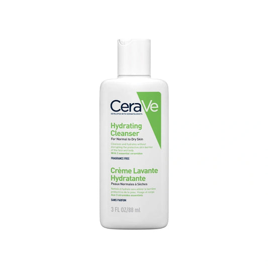 CeraVe Hydrating Cleanser For Normal To Dry Skin (88ml) - Non-Foaming Face Wash with Hyaluronic Acid And Ceramides | Non-Comedogenic, Non-Irritating And Fragrance-Free Cleanser (Pack of 2)