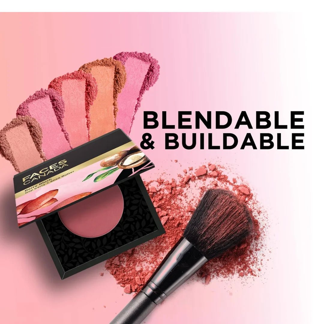 FACES CANADA Berry Blush - Love Vibes Only 03, 4g | Lightweight Long Lasting Ultra - Matte HD Finish | Silky Smooth Texture | Melts Effortlessly & Buildable | Absorbs Oil | Shea Butter | Vitamin A & C - Deals999