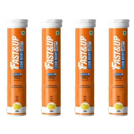 Fast&Up L-Carnitine Lean Body - Helps Convert Fat into Energy, flavour orange 2000 mg Pack of 20 (pack of 4)