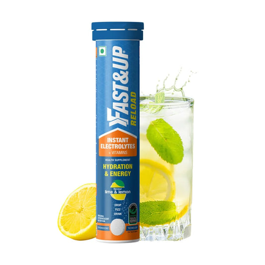 Fast&Up Reload (5 Litres) Low Sugar energy drink for Instant Hydration- 20  Lime and Lemon flavour