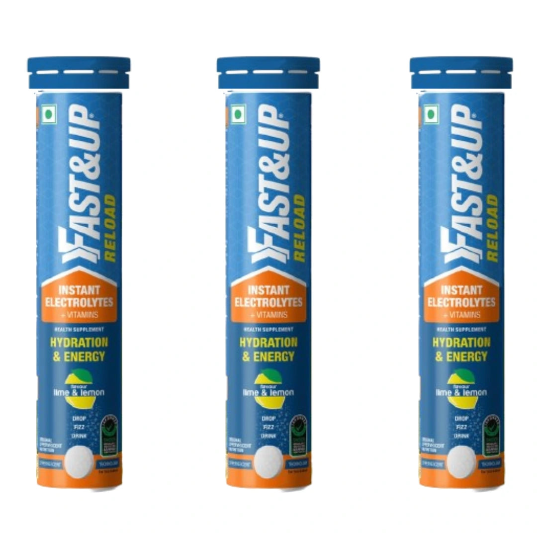 Fast&Up Reload (5 Litres) Low Sugar energy drink for Instant Hydration- 20 (pack of 3)