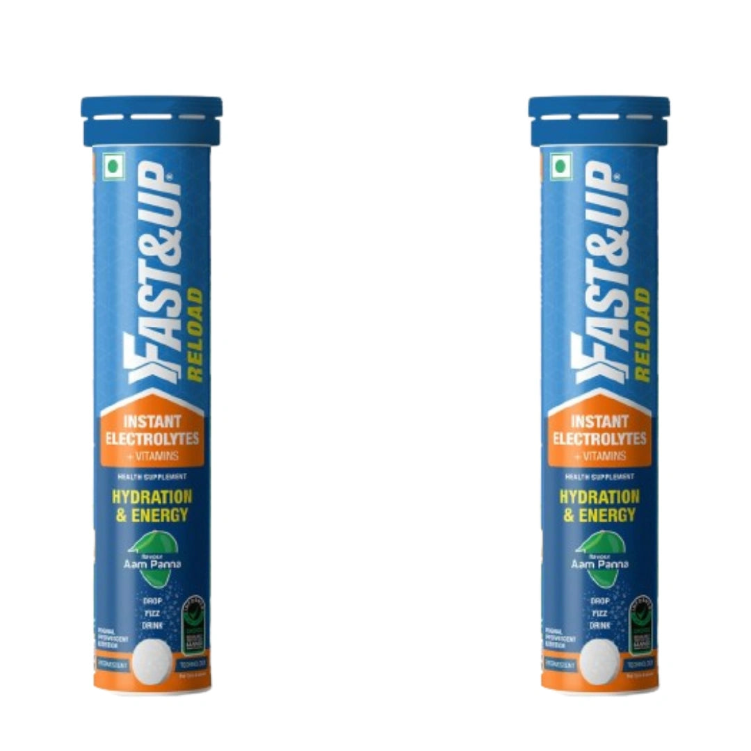Fast&Up Reload (5 Litres) Low Sugar energy drink for Instant Hydration - 20 Effervescent Tablets (pack of 2)