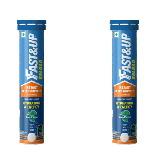 Fast&Up Reload (5 Litres) Low Sugar energy drink for Instant Hydration - 20 Effervescent Tablets (pack of 2)