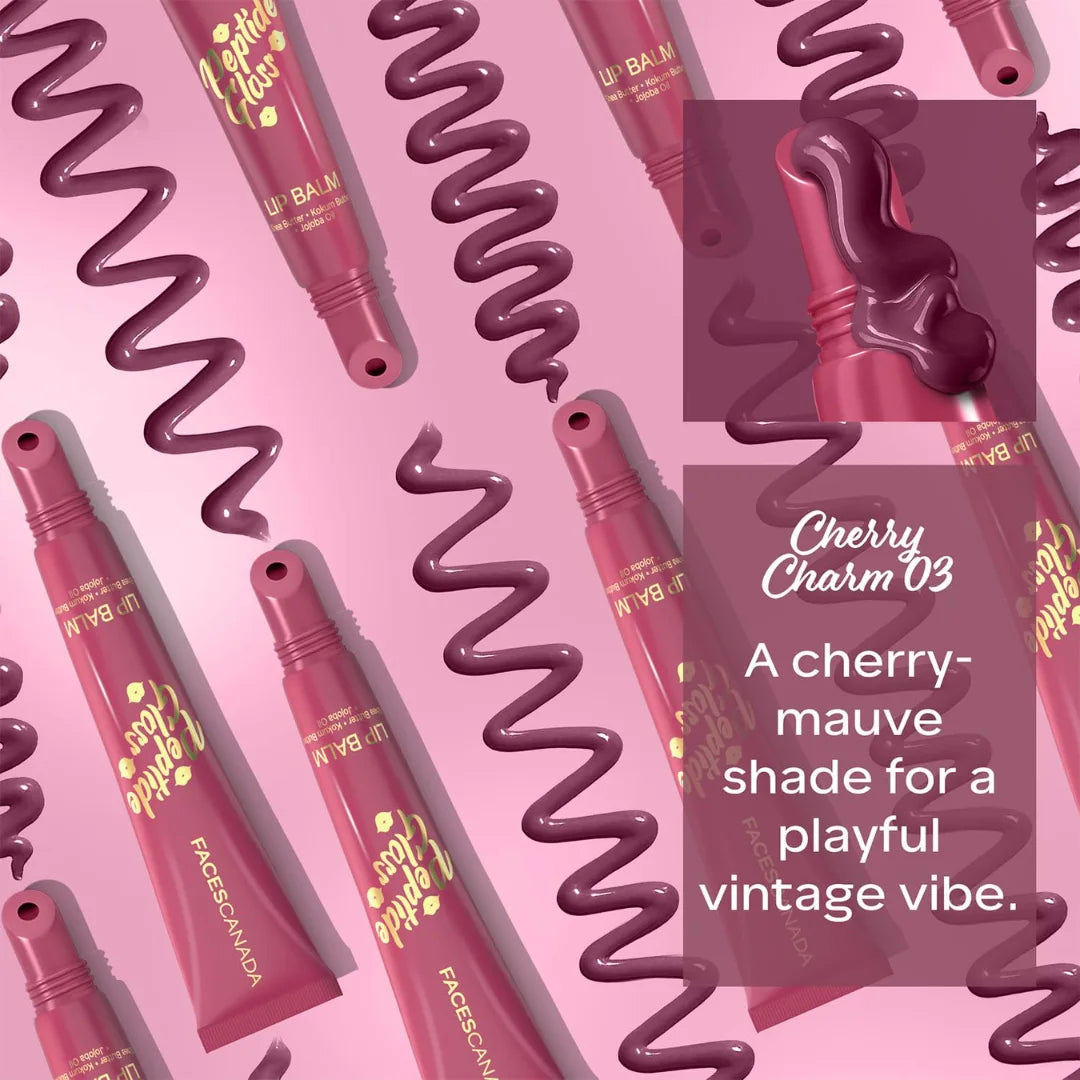 FACES CANADA Peptide Gloss Lip Balm - Mocha Melt 01, 10 ml | Tinted Lip Balm | Deeply Nourishing | Lightweight | Soft & Smooth Finish | Overnight Lip Treatment | With Butters & Hyaluronic Acid Infused