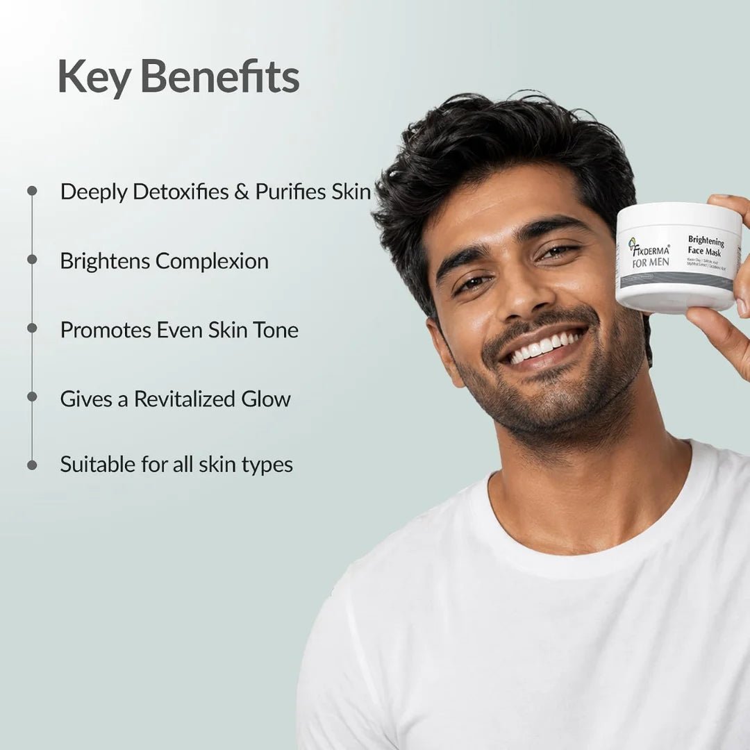 Fixderma Brightening Face Mask for Men | Clay Mask For Blackheads - 100g - Deals999
