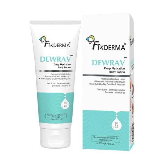 Fixderma Dewrav Deep Hydrating Body Lotion with Ceramide & Shea Butter | Moisturizer for Dry Skin | Body Lotion for Women & Men | Moisturizer for Body - 200 ml - Deals999