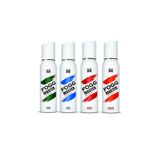 Fogg BODY SPRAY MASTER PINE CADER,OAK,AGAR Deodorant Spray - For Men & Women (480 ml, Pack of 4)