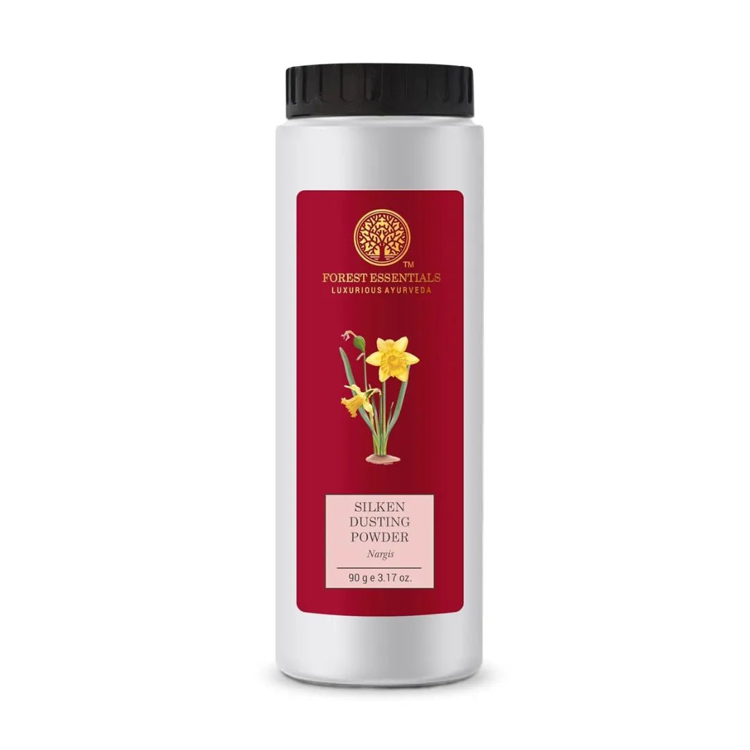 Forest Essentials Silken Dusting Powder Nargis | Natural Body Powder with Nargis Essential Oil | Corn Starch with Cocoa Butter | Leaves Skin Fresh, Soft... - Deals999