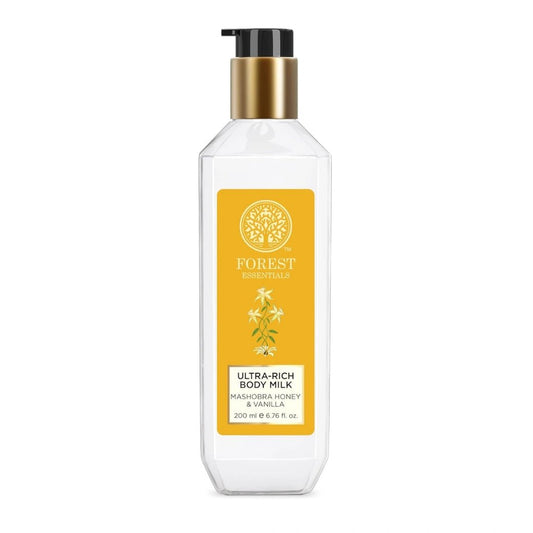 Forest Essentials Ultra-Rich Body Milk Honey & Vanilla | Ayurvedic Nourishing Body Lotion to Replenish Skin Moisture and Leave it Smooth & Scented 200 ML - Deals999
