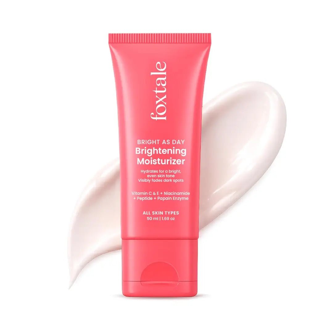 Foxtale Lightweight Brightening Face Moisturiser with Vitamin C & Niacinamide |Brightens & Evens Skin Tone, Fades Dark Spots & Deeply Hydrates | For Normal to Dry Skin | For Men & Women | 50 ml - Deals999
