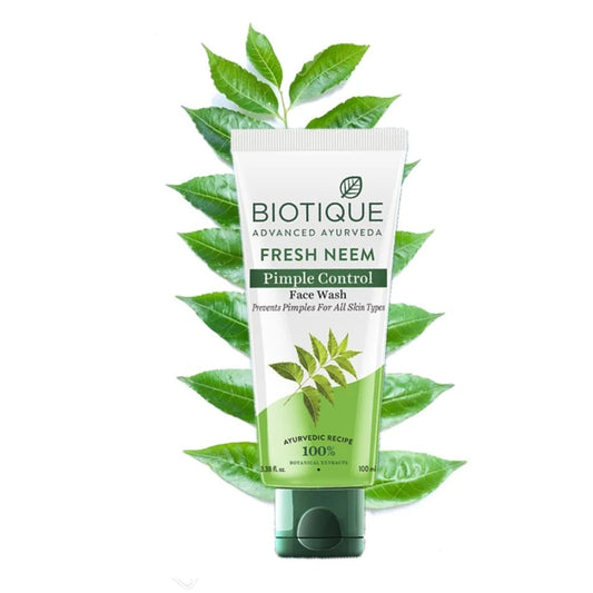 Biotique Fresh Neem Pimple Control Face Wash Prevents Pimples For All Skin Types (100ml)