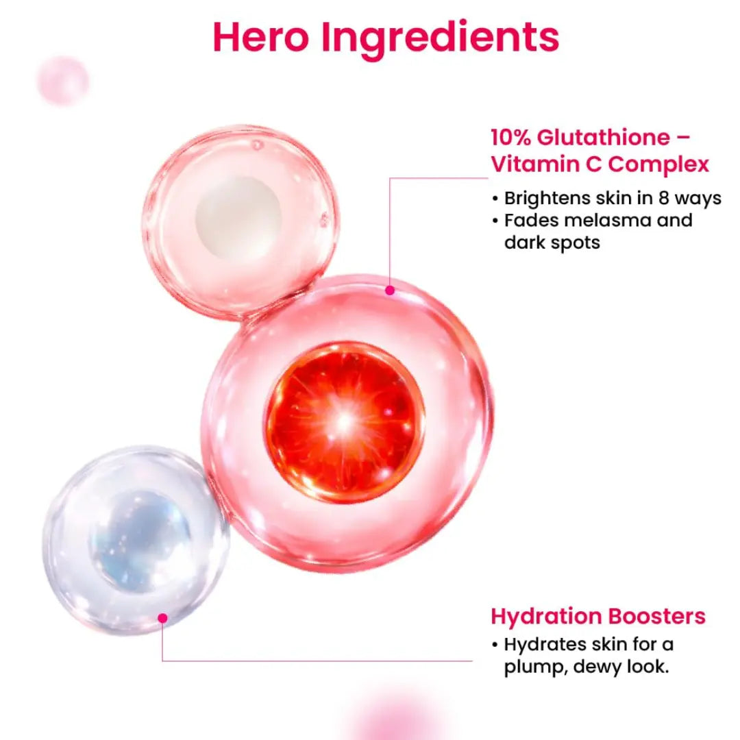 Foxtale 10% Vitamin C-Glutathione Brightening Face Serum for Glowing Skin, Treats Dark Spots, Pigmentation & Dullness, Beginner & Sensitive Skin Friendly | All Skin Types | Women & Men | 30ml