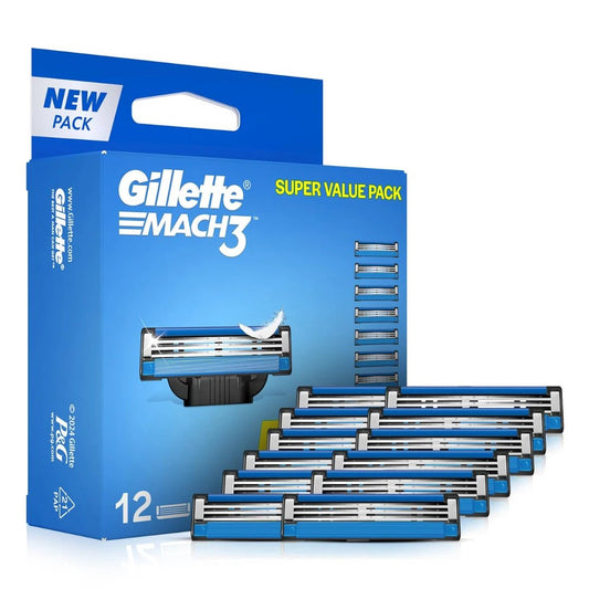Gillette Mach 3 Manual Shaving Razor Blades (Cartridge) 12s pack - Deals999