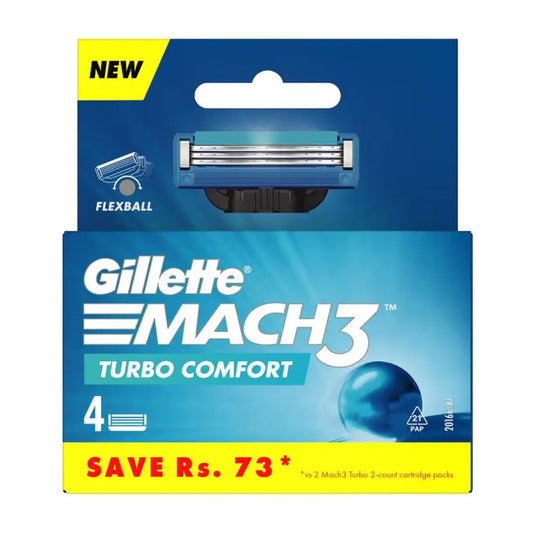 Gillette Mach 3 Turbo Manual Shaving Razor Blades (Cartridge) 4s pack