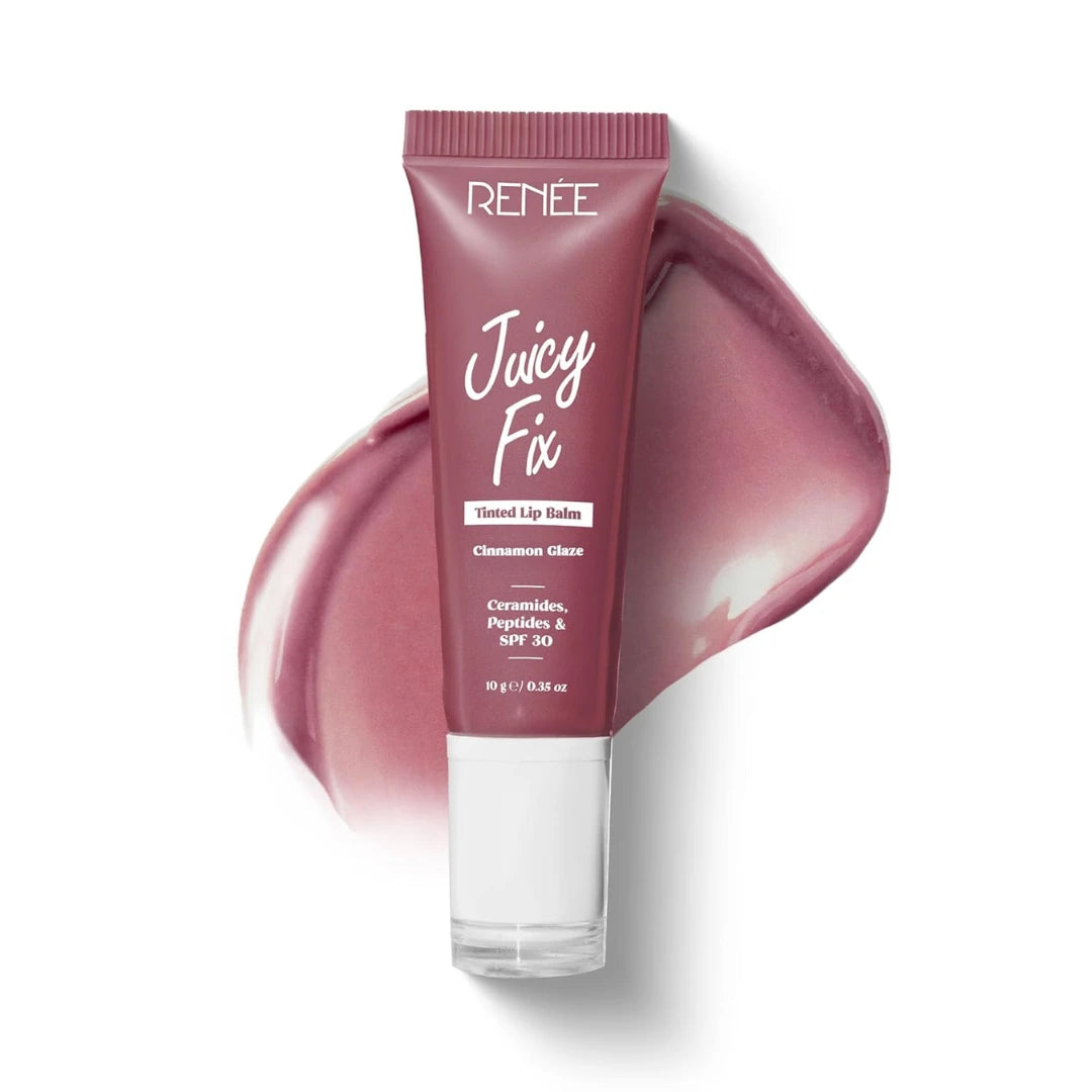 RENEE Juicy Fix Tinted Lip Balm | Shiny, Glossy Finish | Protects Lips With SPF 30 | Repairs & Nourishes Dry, Flaky Lips | With Peptides, Ceramides & Hyaluronic Acid | 10 g