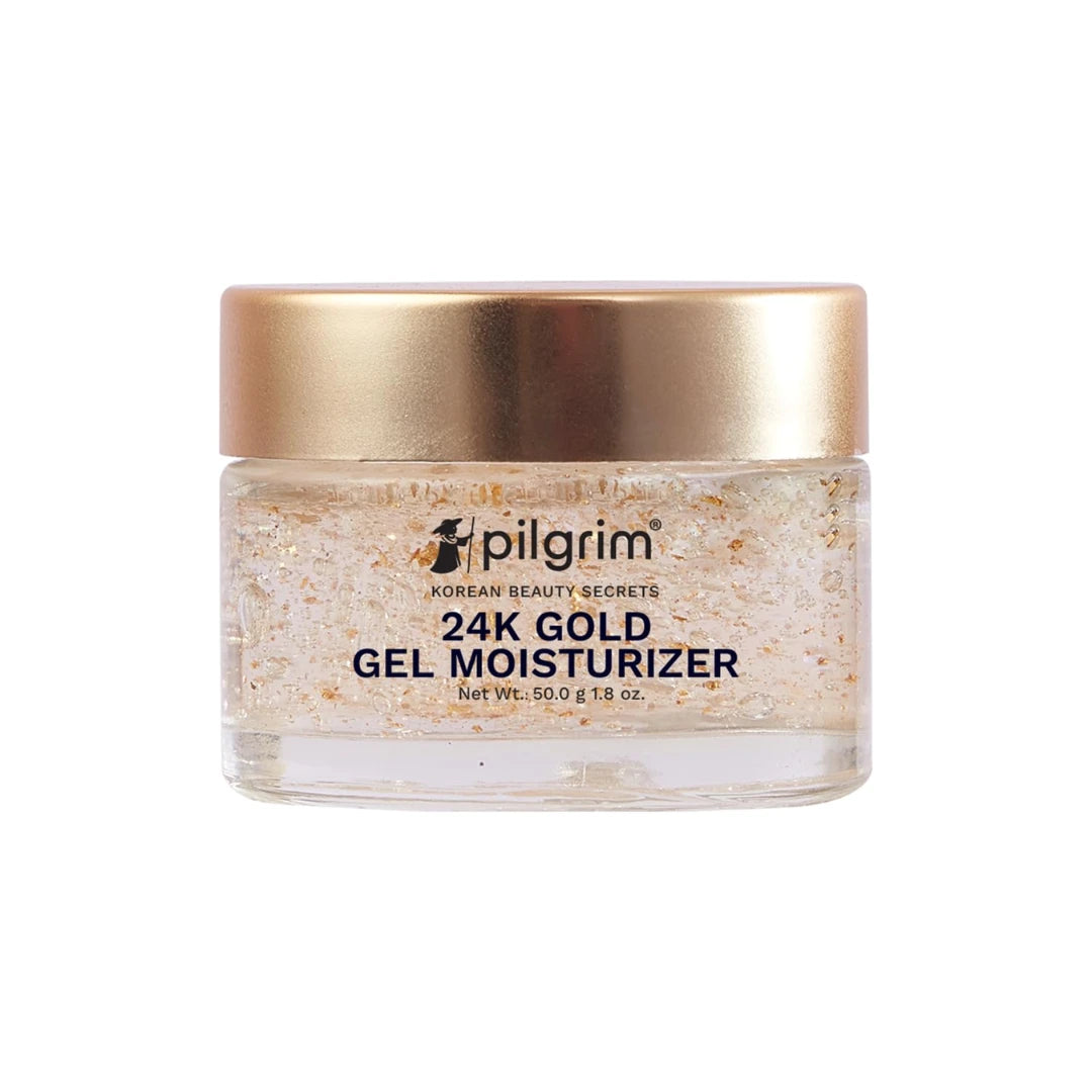 Pilgrim 24k Gold Gel Moisturizer with Hyaluronic Acid & Alpha Arbutin for men & women 50gm