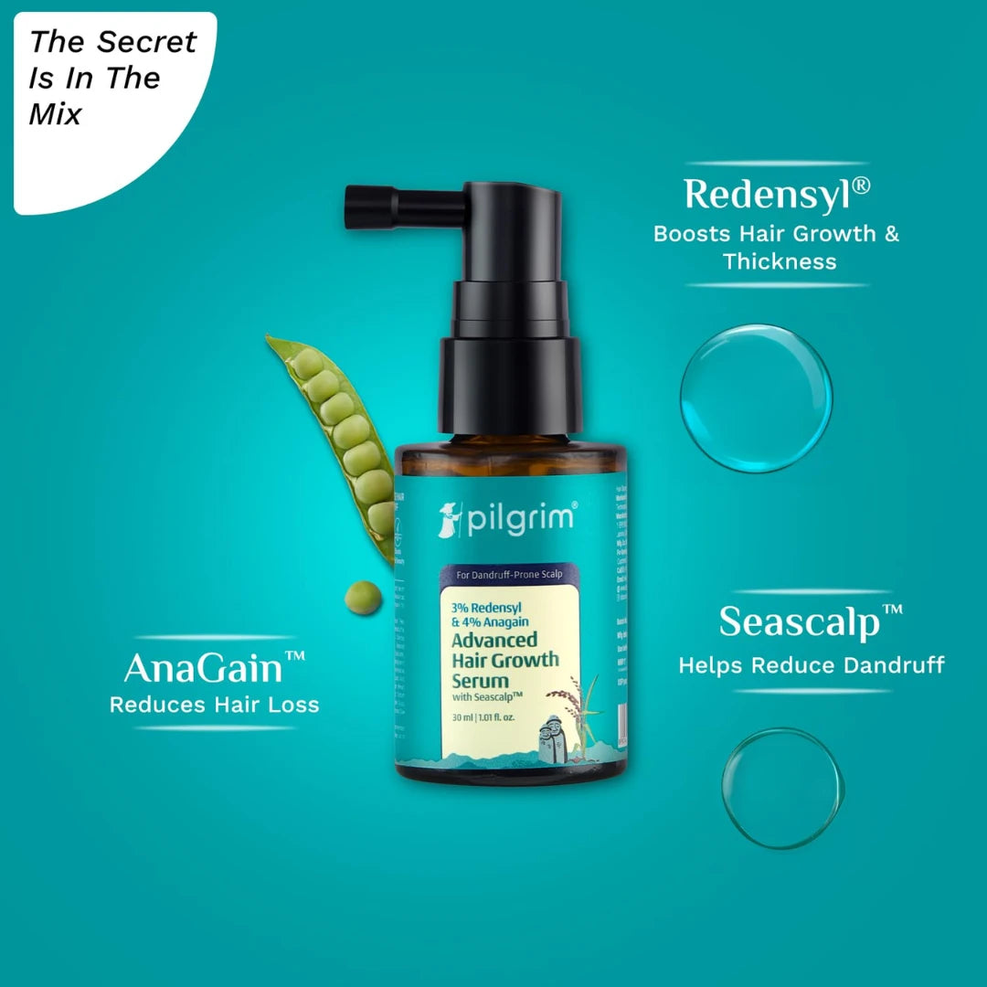 pilgrim 3% Redensyl & 4% Anagain ADVANCED HAIR GROWTH SERUM (30 ml)