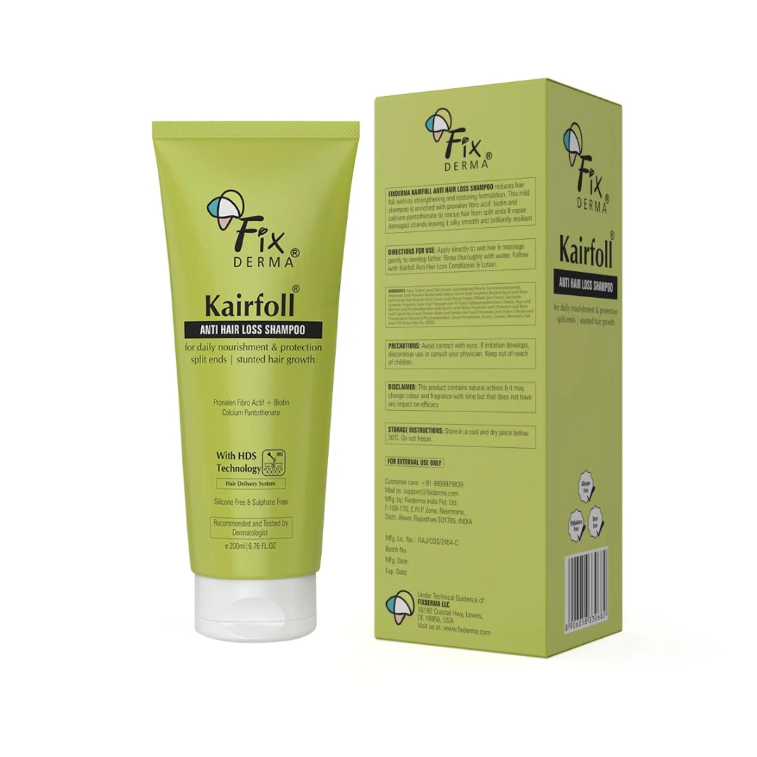 Fixderma Kairfoll Anti Hairloss Shampoo for Hair Fall Control | Anti-Dandruff Shampoo for Women & Men - 200 ml