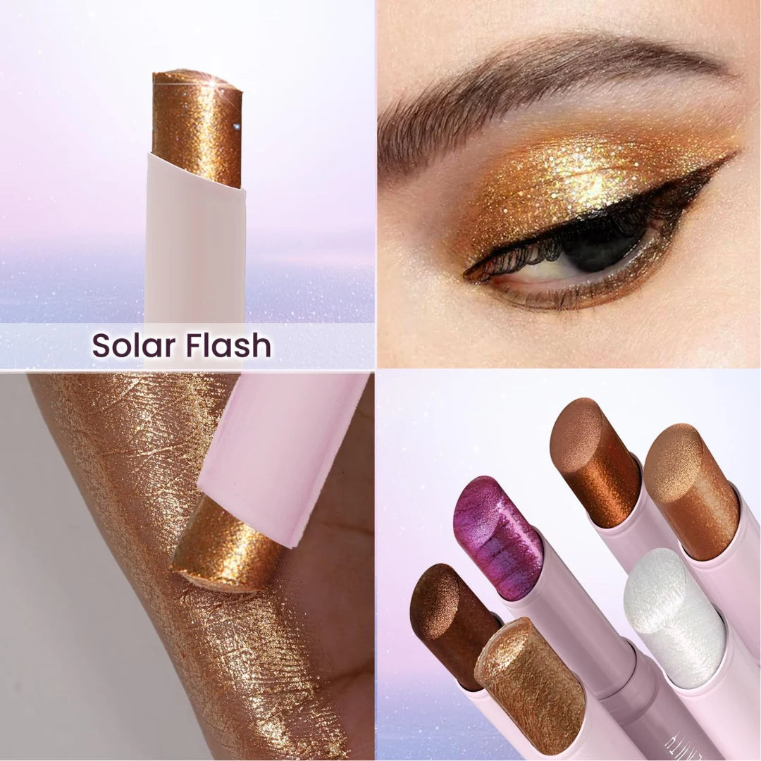 Swiss Beauty Jelly Verse Eyeshadow Glow Stick | Rich Colour Payoff | Crease-Proof | Sparkling Shine | 6 Stellar Shades | Shade- 5. Orbit Gleam, 3g
