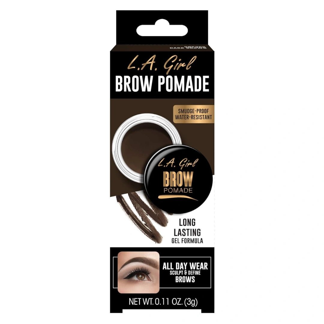 L.A Girl Brow Pomade, Dark Brown, Long Lasting Waterproof Eye Brow makeup Gel Natural Finish, Eyebrow Enhancer Fix 3g - Deals999