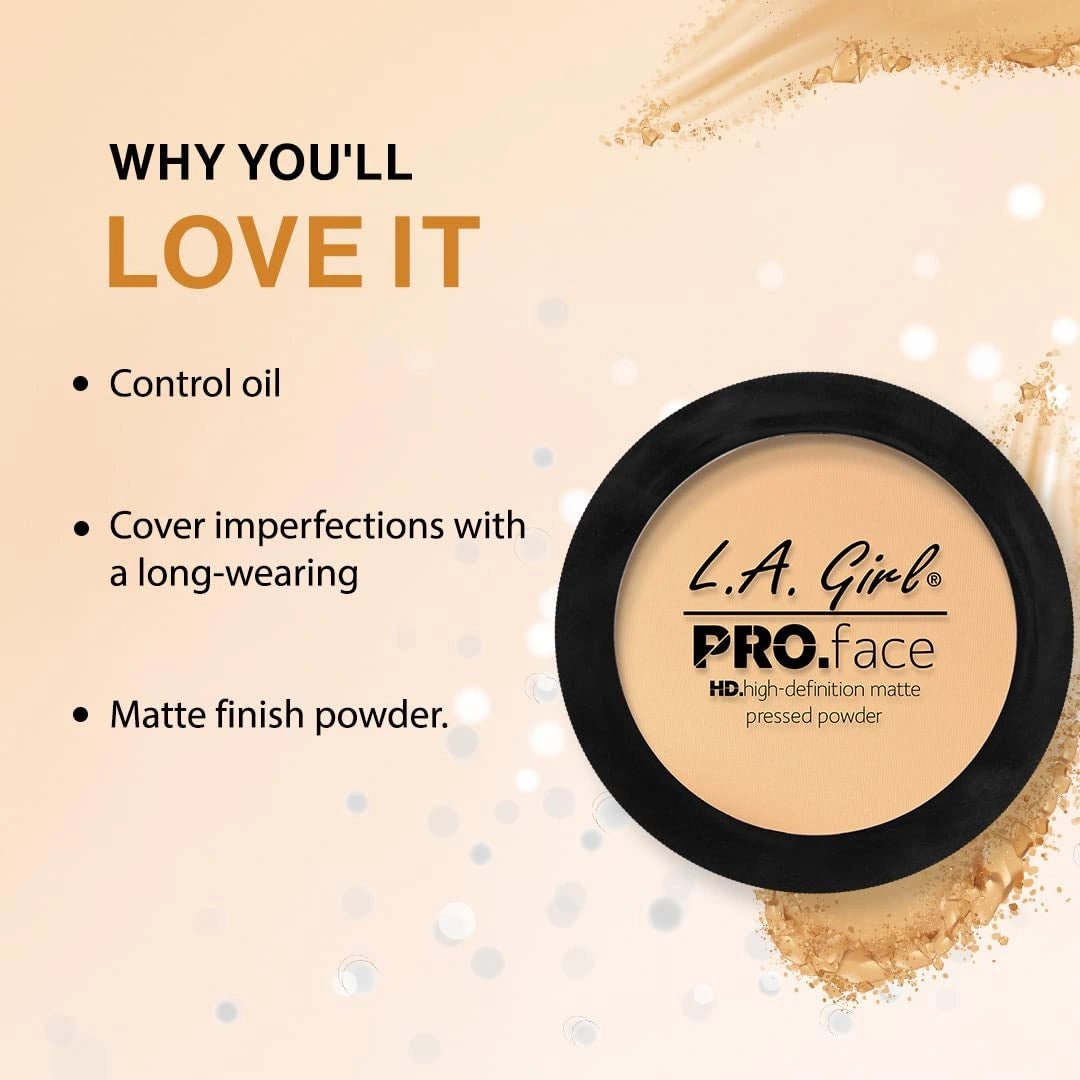 L.A. Girl HD Pro Face Pressed Powder, Creamy Natural, 7g - Deals999