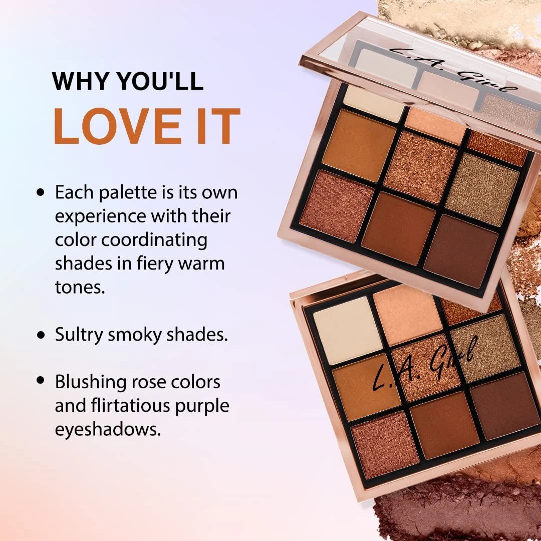L.A GIRL Keep It Playful - 9 Color Eye Palette - Foreplay | Soft Mattes | Smooth Shimmers & Intense Foils | Easy To Blend | Travel Friendly | 14 Gm, Multicolor - Deals999