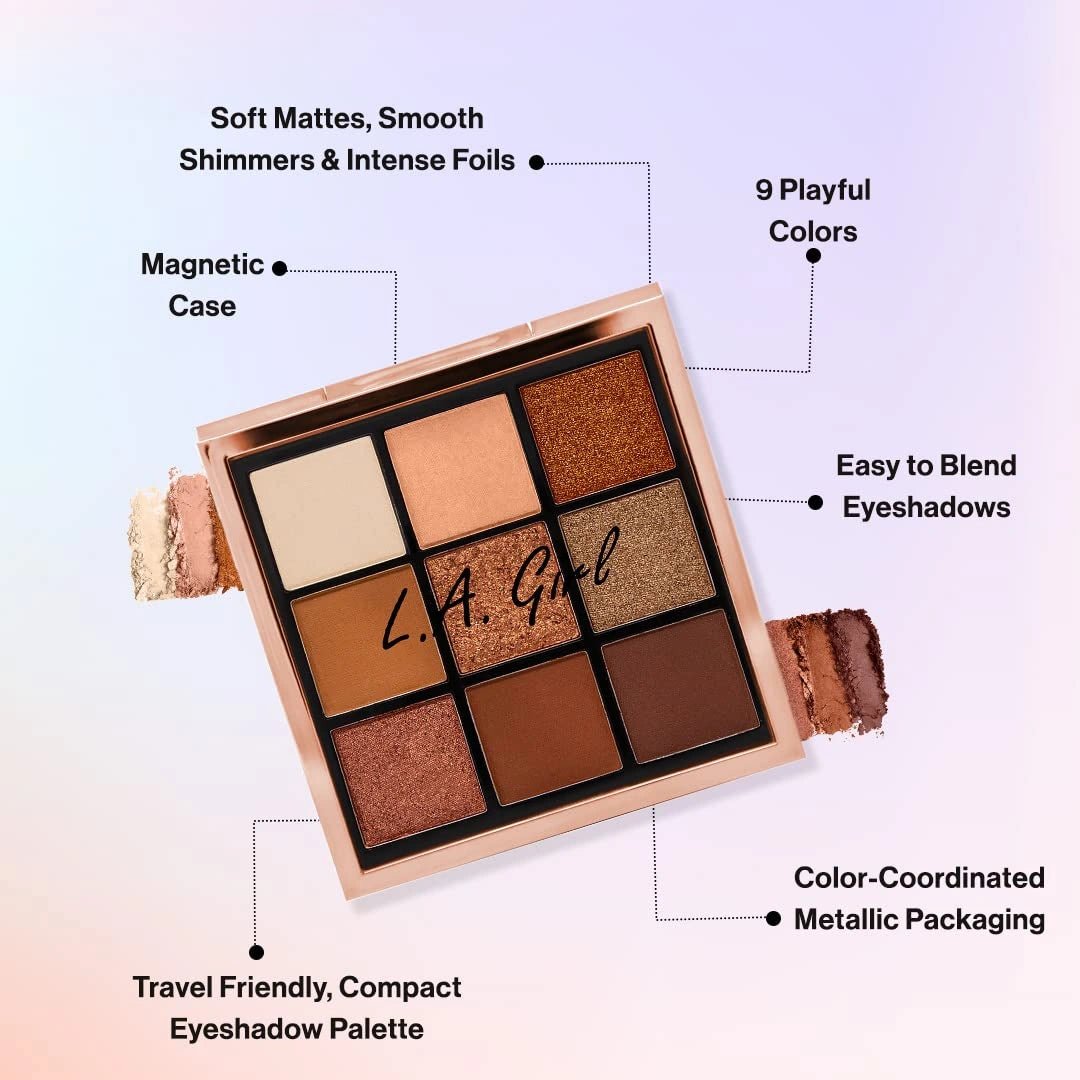 L.A GIRL Keep It Playful - 9 Color Eye Palette - Foreplay | Soft Mattes | Smooth Shimmers & Intense Foils | Easy To Blend | Travel Friendly | 14 Gm, Multicolor - Deals999