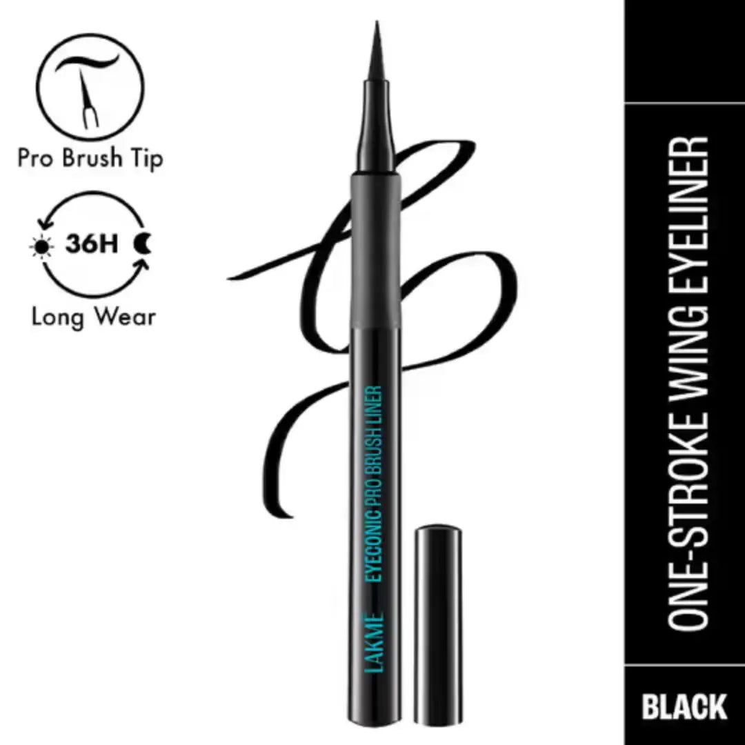 Lakme Eyeconic Pro Brush Eyeliner - Black (1.2ml)