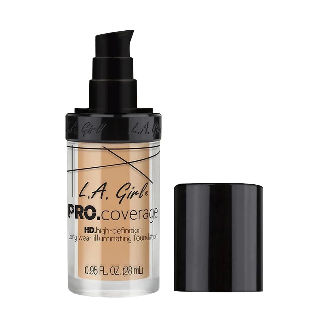 L.A. Girl PRO Coverage Illuminating Foundation – Dewy Finish Liquid Makeup for Glowing Skin, Long-Lasting & Hydrating Base for Dry to Normal Indian Skin, 28ml (White)