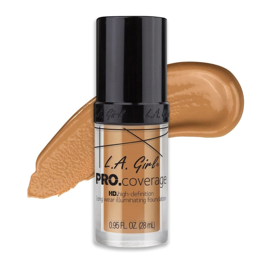 L.A. Girl PRO Coverage Illuminating Foundation – Dewy Finish Liquid Makeup for Glowing Skin, Long-Lasting & Hydrating Base for Dry to Normal Indian Skin, 28ml (White)