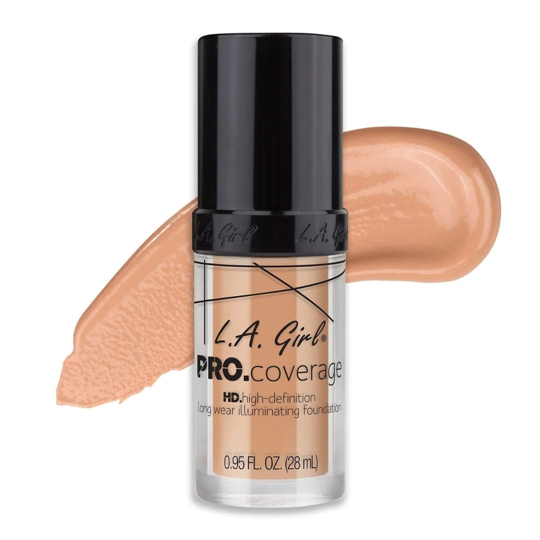 L.A. Girl PRO Coverage Illuminating Foundation – Dewy Finish Liquid Makeup for Glowing Skin, Long-Lasting & Hydrating Base for Dry to Normal Indian Skin, 28ml (White)