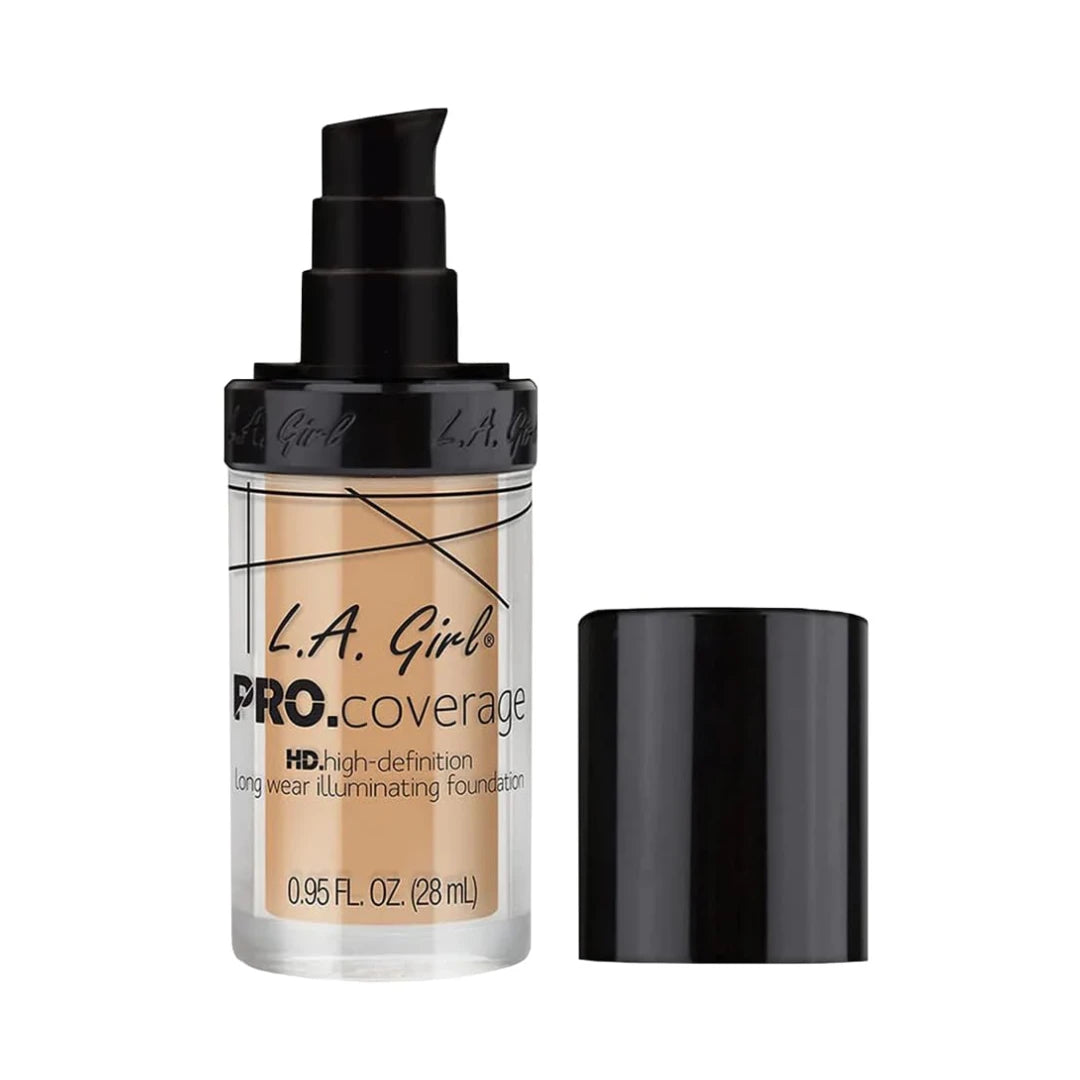 L.A. Girl PRO Coverage Illuminating Foundation – Dewy Finish Liquid Makeup for Glowing Skin, Long-Lasting & Hydrating Base for Dry to Normal Indian Skin, 28ml (White)