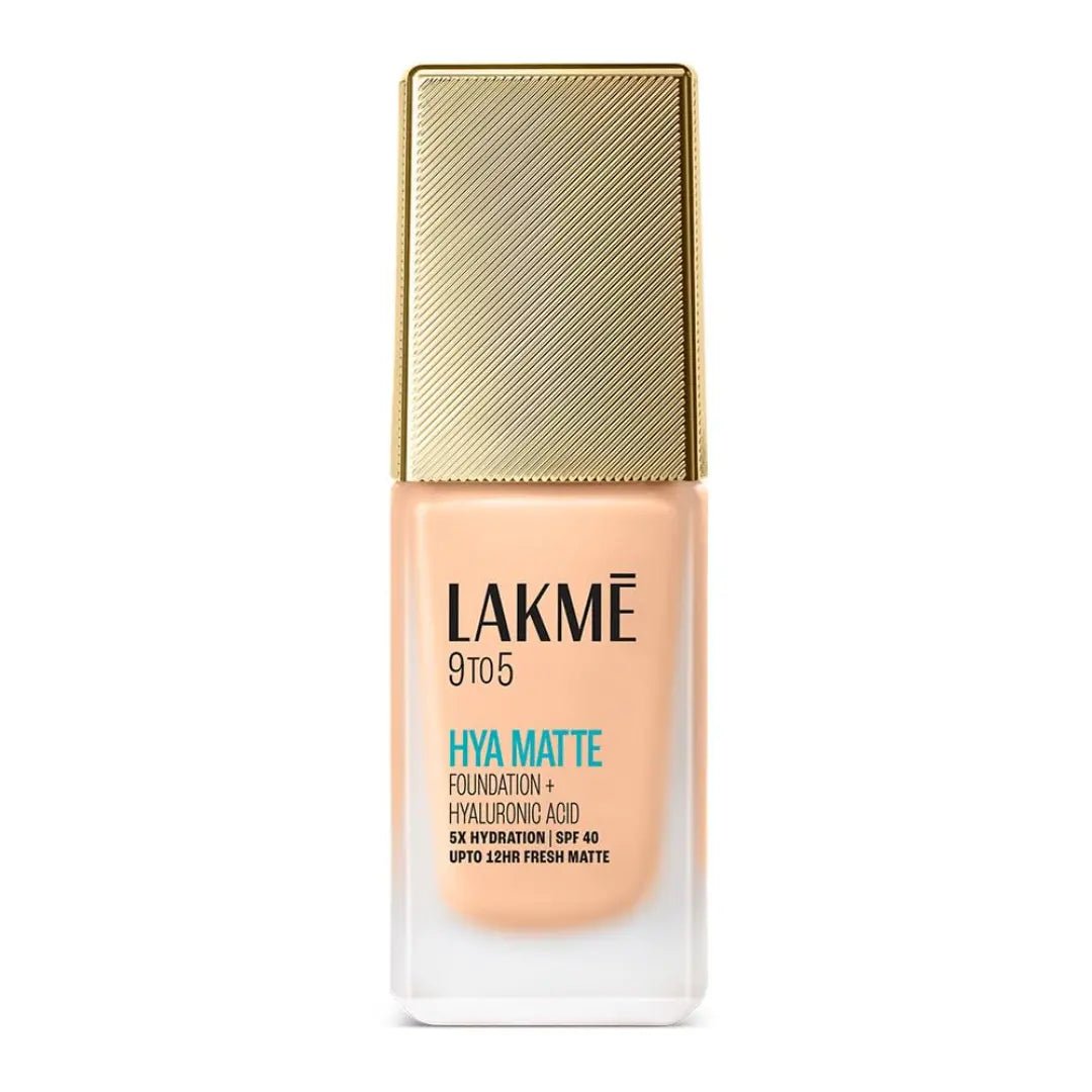 LAKMÉ 9to5 Hya Matte Foundation, Cool Ivory, 25ml, for Natural and Hydrated Look, with 5% Hyaluronic Acid Complex & SPF 40, 3x Oil Control, Smudge Proof, for Women - Deals999
