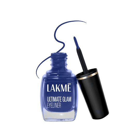 LAKMÉ Liquid Ultimate Glam Eye Liner, Semi Matte, Quick Drying, Water Resistant & Smudgeproof Eye Liner, Blue, 9Ml - Deals999