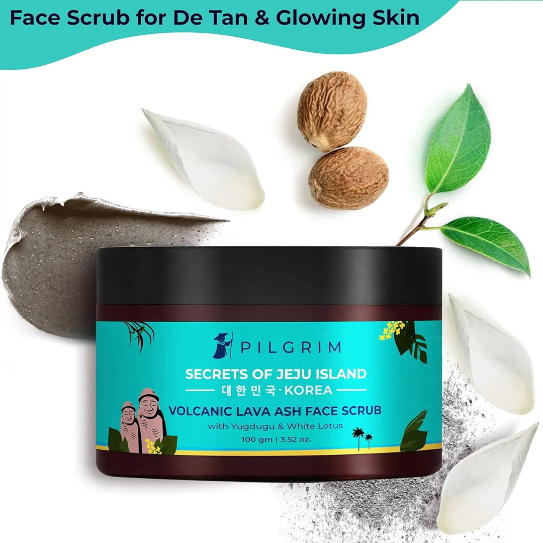 Pilgrim Volcanic Lava ash face Scrub With Yugdugu & White lotus (100g)
