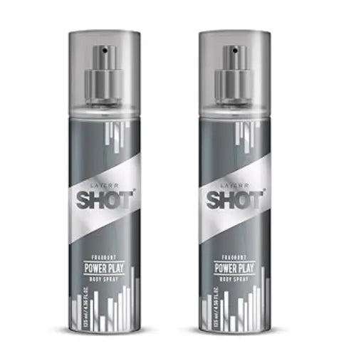 Layer'r Shot Fragrant Power Play Body Spray (135ml) (Pack of 2)