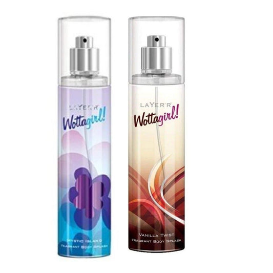 Layer'r Wottagirl Combo 2 Vanilla Twist, Mystic Island Body Mist - For Women (135 ml, Pack of 2) - Deals999