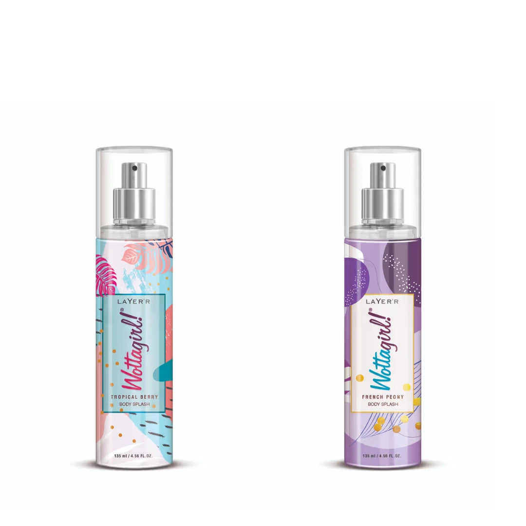 Layer'r Wottagirl French Peony & Tropical Berry body spray for women 135ml