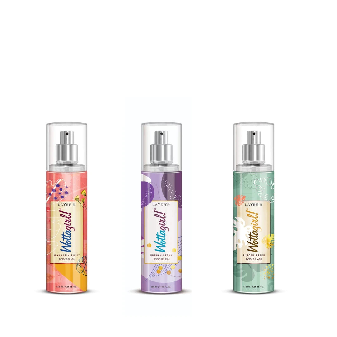 Layer'r wottagirl tuscan green, mandarin twist and french peony for women 135ml