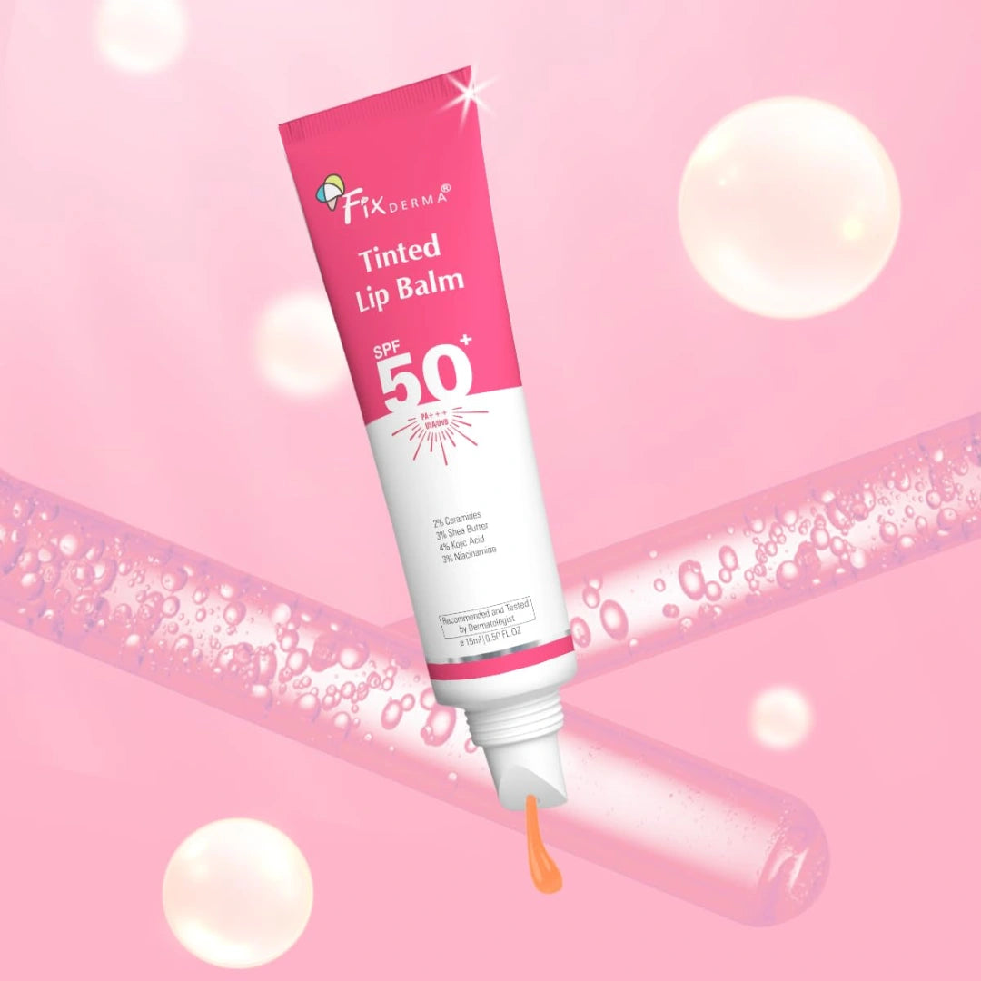Fixderma tinted lip Balm spf50,For Women & Men - 15ml