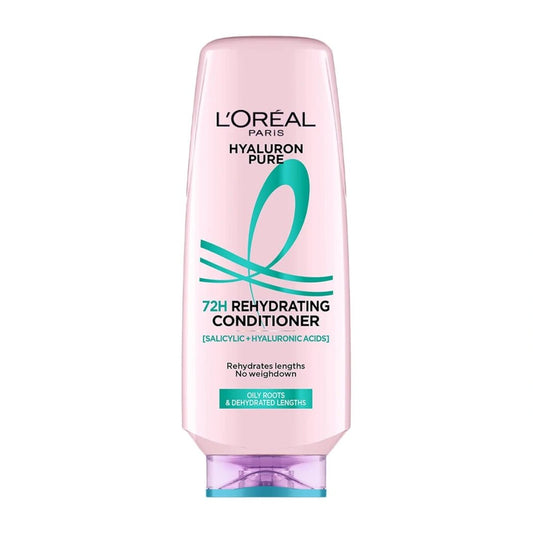 L'OREAL PARIS Unscented Hyaluron Pure 72H Rehydrating Conditioner for All Hair Types For Smooth Tangle-Free Hair, 175 ML - Deals999