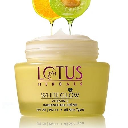Lotus Herbals WhiteGlow Vitamin C Gel Crème | Reduces Dark Spots | Unique Gel + Crème Formula | 100x More Vitamin C | Boosts Radiance | SPF 20 PA+++ | Paraben - Free | 50g - Deals999
