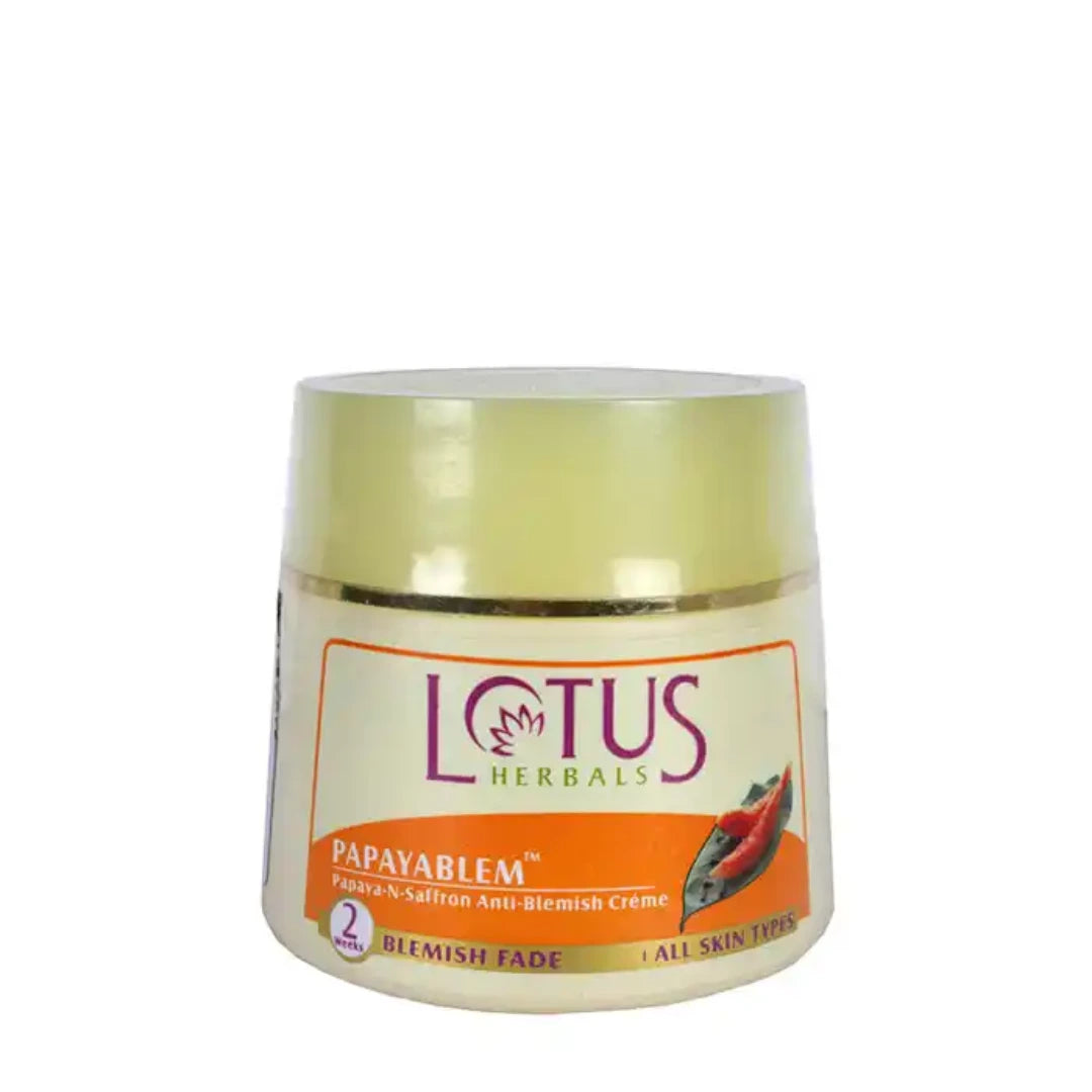 Lotus Herbals Papayablem Papaya-n-Saffron Anti-Blemish Cream, 250g