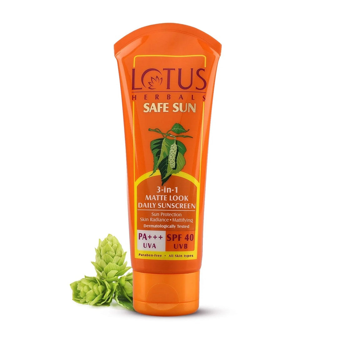 Lotus Herbals Safe Sun 3-In-1 Matte Look Daily Sunblock, SPF 40, 100g3