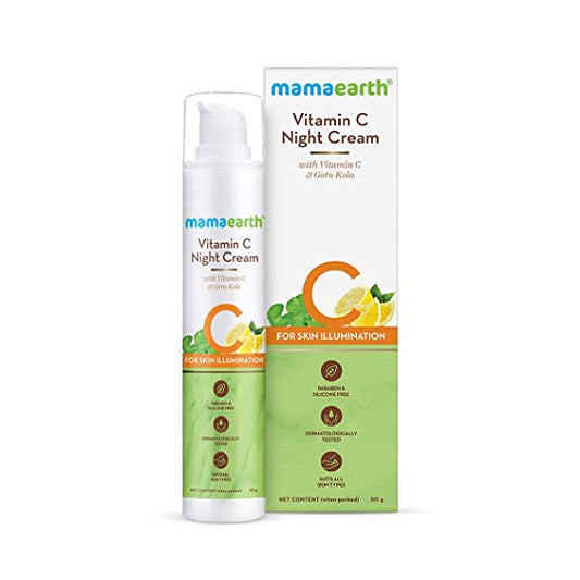 Mamaearth Vitamin C Night Cream For Women with Vitamin C & Gotu Kola for Skin Illumination (50g)