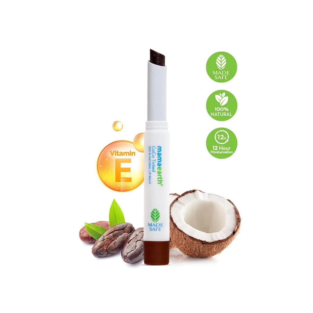 Mamaearth CoCo Tinted 100% Natural Lip Balm for women, with Cocoa and Vitamin E - 2 g