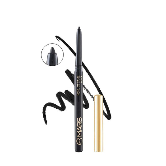 MARS Kohl of Fame Up to 12 Hours Stay Retractable Kajal | Smudgeproof and Waterproof | Long Lasting (0.35g) (Black) - Deals999