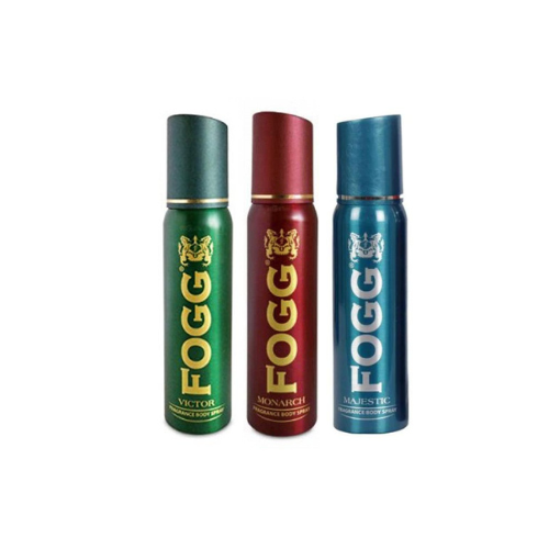 Fogg Fresh Deodorant Fragrance Body Spray Combo Pack of 3,120ml (Majestic-Monarch-Victor)