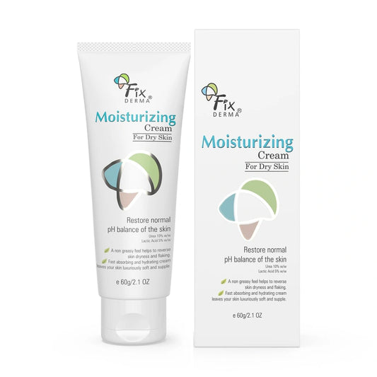 Fixderma Moisturizing cream, Daily Moisturizer for Dry & chapped skin, Provides Hydration and Moisturization, Non-Comedogenic & Non-Greasy formulation, 60g